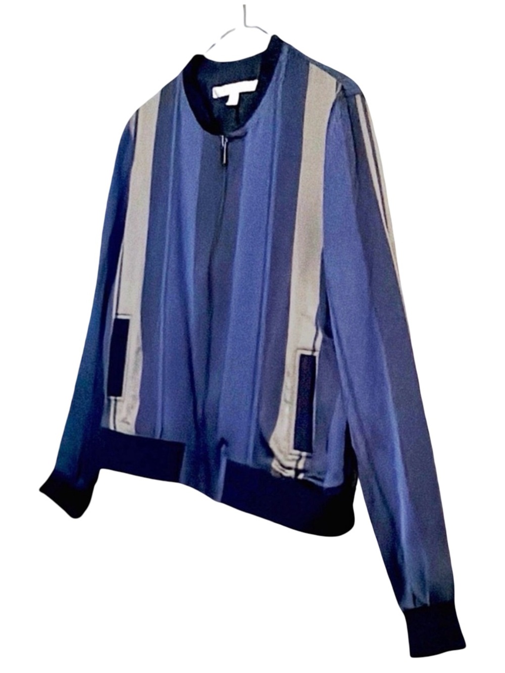 Nordstrom Collection Silk Striped
Bomber Jacket | Luxe Twill | Modern Classic - Picture 3 of 10
